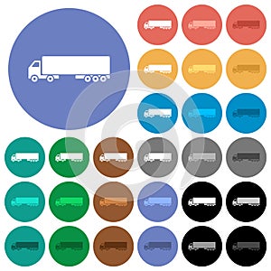 Camion round flat multi colored icons