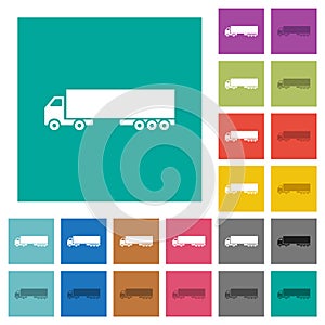 Camion square flat multi colored icons