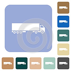 Camion flat icons on color rounded square backgrounds photo
