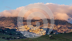 Cammarata, Sicily, Italy under cloud cover