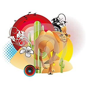 Cammel cartoon illustration vector