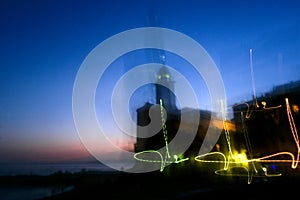 Camogli in the evening at sunset