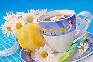 Camomile and lemon tea for child