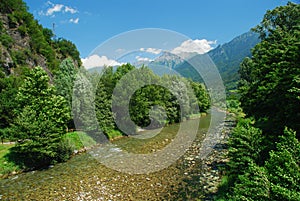Camonica valley, river Oglio, Lombardy, Italy
