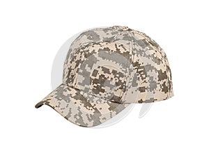 Camouflage cap isolated on whaite background