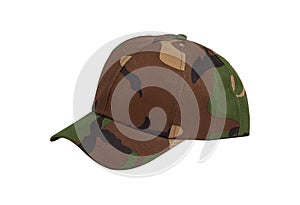 Camouflage cap isolated on whaite background