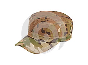 Camouflage cap isolated on whaite background