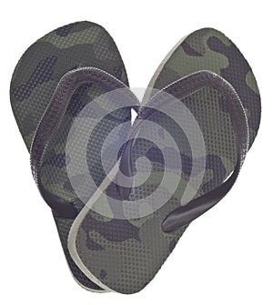 Camouflage Flip Flop Sandals in Heart Shape