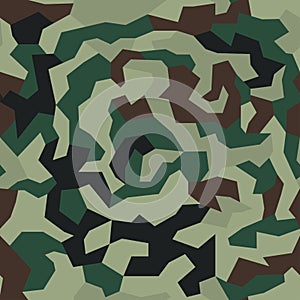 Camouflage with geometric pattern, seamless texture. Abstract trendy wallpaper in military style.