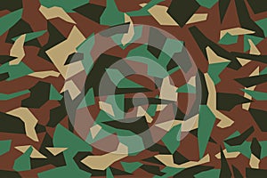 Camouflage with geometric pattern, seamless texture.  Abstract trendy wallpaper in military style.