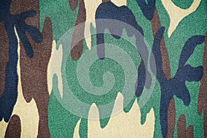 Camouflage green fabric background texture. military and hunting clothes