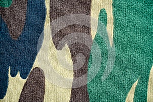 Camouflage green fabric background texture. military and hunting clothes