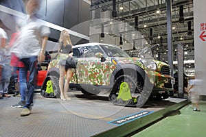 Camouflage mini countryman car