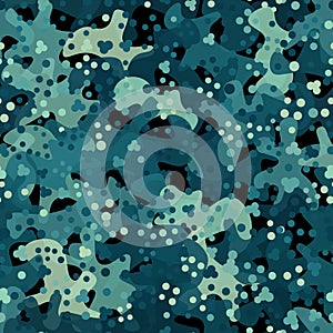 Camouflage pattern background. Modern clothing style masking camo repeat print