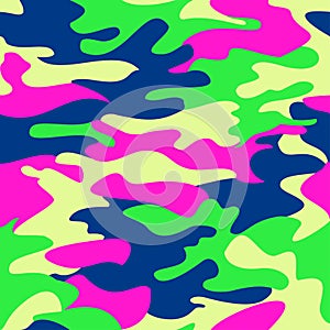 Camouflage pattern background seamless clothing print, repeatabl