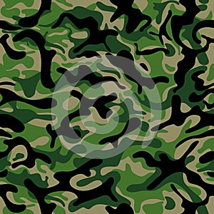 Camouflage Pattern in Swampy Green and Beige