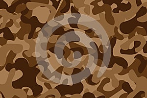 Camouflage seamless brown patter, military background, vector illustration