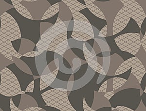 Camouflage. Seamless camo pattern. Military textile texture. Brown desert color.  Vector fabric print