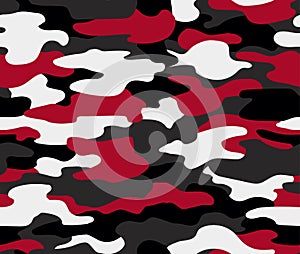 Camouflage seamless pattern. Abstract military or hunting camouflage background. Classic clothing style masking camo photo