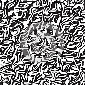 Camouflage seamless pattern in black and white