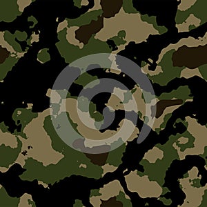 Camouflage seamless pattern. Military background. Vector illustration. EPS 10.