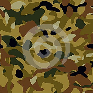 Camouflage seamless pattern. Military texture. Vector background