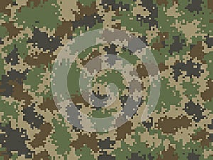 Camouflage seamless pattern. Trendy style pixel camo.