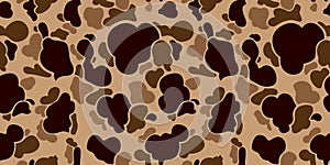 Camouflage Seamless Pattern vector military soldier Duck Hunter isolated wallpaper background Brown