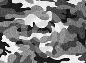 Camouflage in shades of gray, fleece cloth.