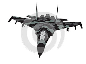 Camouflaged aircraft. Vector
