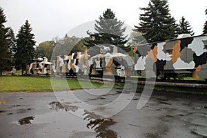 Camouflaged armoured train slovak national uprising  in Zvolen