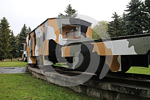 Camouflaged armoured train slovak national uprising  in Zvolen