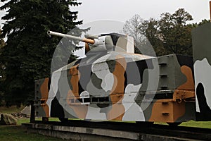 Camouflaged armoured train slovak national uprising  in Zvolen