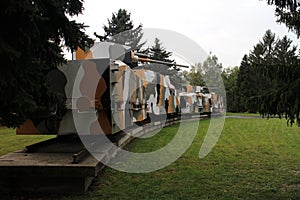 Camouflaged armoured train slovak national uprising  in Zvolen photo