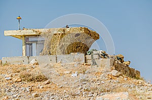 Camouflaged IDF observation point, Mount Hermon, Israel photo