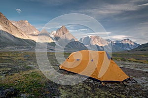 Camp 1 on the way to Mt Thor, Nunavut, Canada.