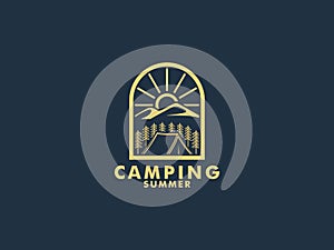 Camp Adventure logo vector, camping and outdoor logo template