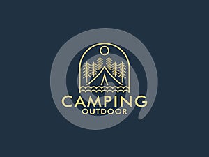 Camp Adventure logo vector, camping and outdoor logo template