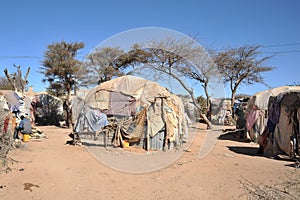 Camp for African refugees and displaced people on the outskirts of Hargeisa in Somaliland under UN auspices.