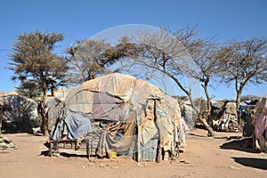 Camp for African refugees and displaced people on the outskirts of Hargeisa in Somaliland under UN auspices.