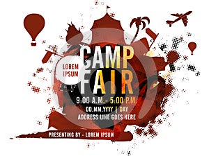 Camp Fair Template, Banner or Flyer design.