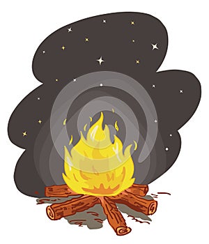 Camp fire vector photo