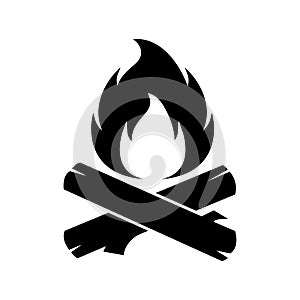 Camp fire, Bonfire icon vector design template