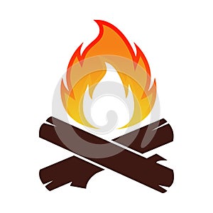 Camp fire, Bonfire logo vector design template