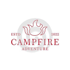Camp fire logo Design vector for adventure