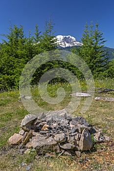 Camp fire pit in Washington