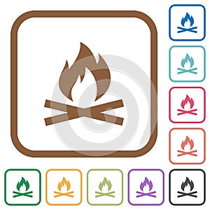 Camp fire simple icons