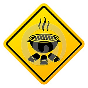 Camp fire vector sign