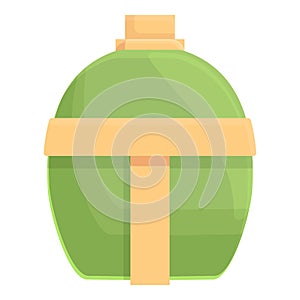 Camp flask icon cartoon vector. Camping forest