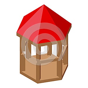 Camp gazebo icon isometric vector. Camping tent